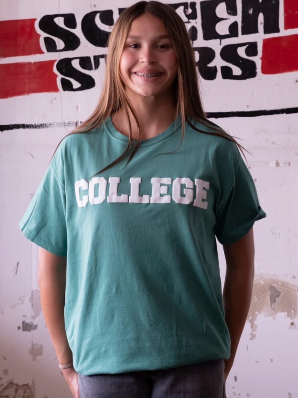 College Graphic Tee - Green - Unisex